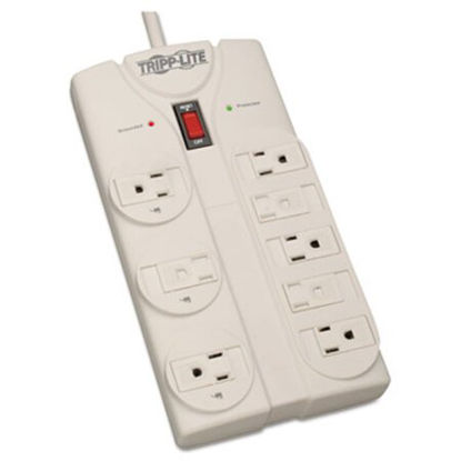 Picture of Protect It! Surge Protector, 8 Outlets, 8 ft Cord, 1440 Joules, Light GrayTRP-TLP808