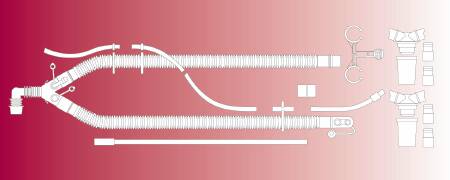 Picture of Anesthesia Transport Circuit Corrugated Tube 72 Inch Tube Dual Limb Adult Without Bag Single Patient Use1617
