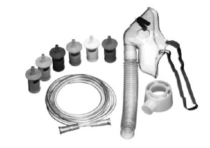 Picture of Air Entrainment Mask B&F Medical Elongated Style Adult One Size Fits Most Adjustable Head Strap / Nose Clip64008