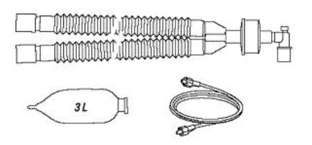 Picture of Anesthesia Breathing Circuit Expandable Tube 120 Inch Tube Adult 3 Liter Bag Single Patient UseM1050854