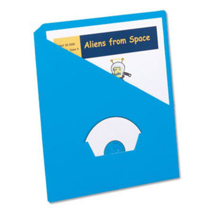 Picture of Slash Pocket Project Folders, 3-Hole Punched, Straight Tab, Letter Size, Blue, 25/PackPFX-32902