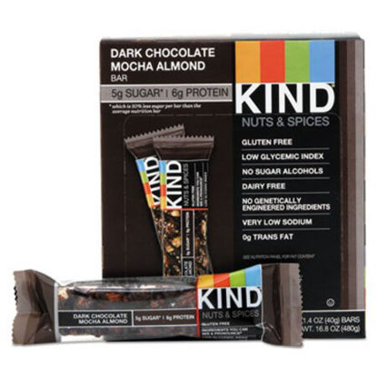 Picture of Nuts and Spices Bar, Dark Chocolate Mocha Almond, 1.4 oz Bar, 12/BoxKND-18554