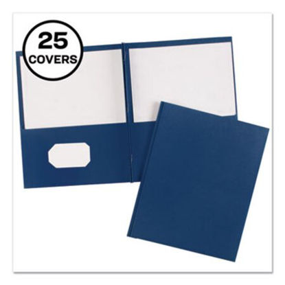 Picture of Two-Pocket Folder, Prong Fastener, Letter, 1/2" Capacity, Dark Blue, 25/BoxAVE-47975