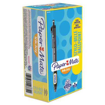 Picture of InkJoy 300 RT Ballpoint Pen, Refillable, Retractable, Medium 1 mm, Black Ink, Smoke Barrel, 36/BoxPAP-1951378