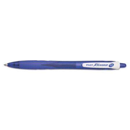 Picture of RexGrip BeGreen Ballpoint Pen, Retractable, Medium 1 mm, Blue Ink, Blue Barrel, DozenPIL-32371