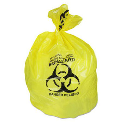 Picture of Healthcare Biohazard Printed Can Liners, 30 gal, 1.3 mil, 30" x 43", Yellow, 200/CartonHER-A6043PY