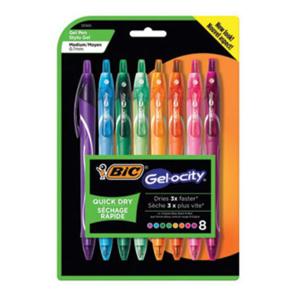 Picture of Gel-ocity Quick Dry Gel Pen, Retractable, Medium 0.7 mm, Assorted Ink and Barrel Colors, 8/PackBIC-RGLCGAP81AST