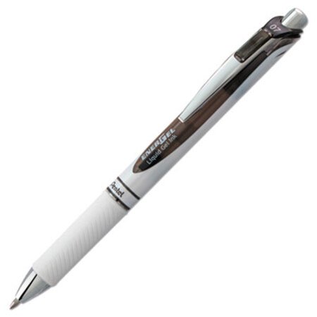 Picture of EnerGel RTX Gel Pen, Retractable, Medium 0.7 mm, Black Ink, White/Black BarrelPEN-BL77PWA