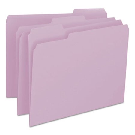 Picture of Colored File Folders, 1/3-Cut Tabs, Letter Size, Lavender, 100/BoxSMD-12443