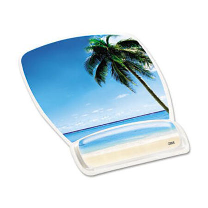 Picture of Fun Design Clear Gel Mouse Pad Wrist Rest, 6 4/5 x 8 3/5 x 3/4, Beach DesignMMM-MW308BH