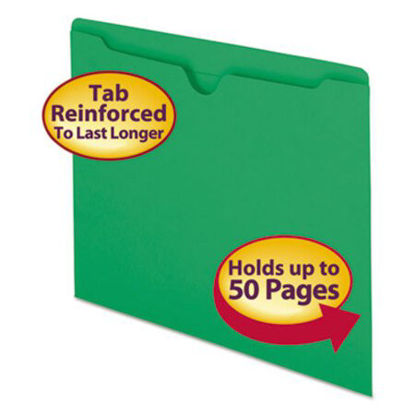 Picture of Colored File Jackets with Reinforced Double-Ply Tab, Straight Tab, Letter Size, Green, 100/BoxSMD-75503