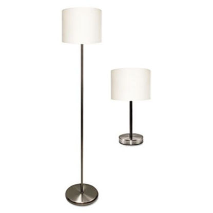 Picture of Slim Line Lamp Set, Table 12 5/8" High and Floor 61.5" High, 12"; 6"w x 61.5"; 12.63"h, SilverLED-L9135