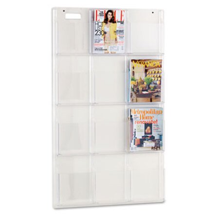 Picture of Reveal Clear Literature Displays, 12 Compartments, 30w x 2d x 49h, ClearSAF-5602CL