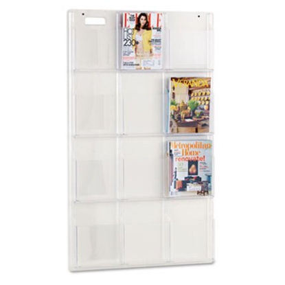 Picture of Reveal Clear Literature Displays, 12 Compartments, 30w x 2d x 49h, ClearSAF-5602CL