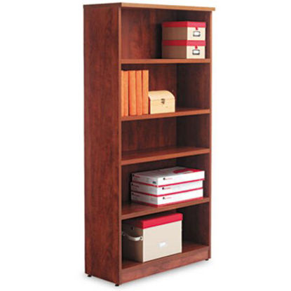Picture of Alera Valencia Series Bookcase, Five-Shelf, 31 3/4w x 14d x 64 3/4h, Medium CherryALE-VA636632MC