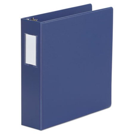 Picture of Deluxe Non-View D-Ring Binder with Label Holder, 3 Rings, 2" Capacity, 11 x 8.5, Royal BlueUNV-20785