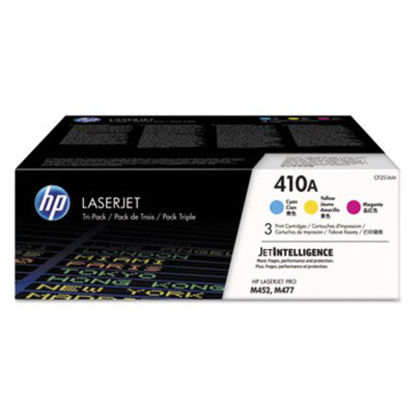 Picture of HP 410A, (CF251A-M) 3-Pack Cyan/Magenta/Yellow Original LaserJet Toner CartridgesHEW-CF251AM