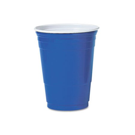 Picture of Solo Plastic Party Cold Cups, 16 oz, Blue, 50/PackDCC-P16BPK