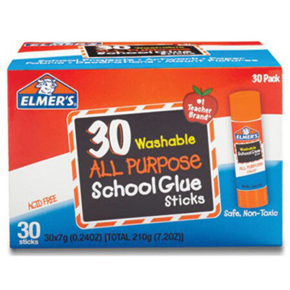 Picture of Washable School Glue Sticks, 0.24 oz, Applies and Dries Clear, 30/BoxEPI-E556