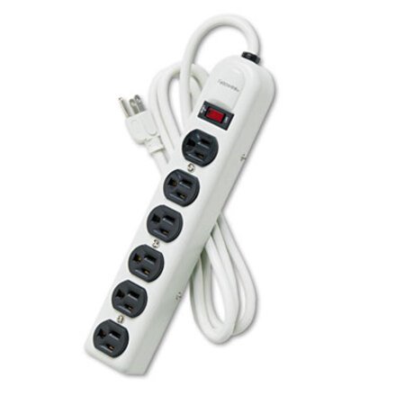 Picture of Six-Outlet Metal Power Strip, 120V, 6 ft Cord, 12.19 x 2.5 x 1.38, PlatinumFEL-99027