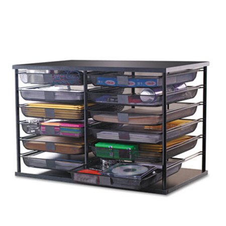 Picture of 12-Compartment Organizer with Mesh Drawers, 23 4/5" x 15 9/10" x 15 2/5", BlackRUB-1735746
