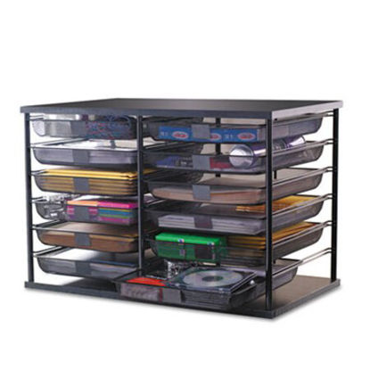 Picture of 12-Compartment Organizer with Mesh Drawers, 23 4/5" x 15 9/10" x 15 2/5", BlackRUB-1735746