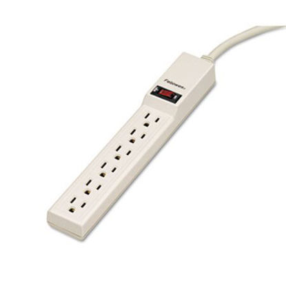 Picture of Six-Outlet Power Strip, 120V, 4 ft Cord, 1.88 x 10.88 x 1.63, PlatinumFEL-99000