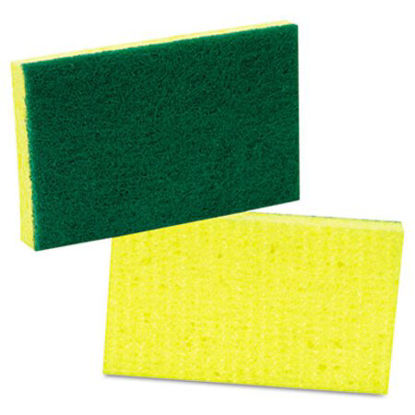 Picture of Medium-Duty Scrubbing Sponge, 3.6 x 6.1, 0.7" Thick, Yellow/Green, 20/CartonMMM-74