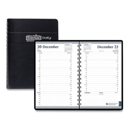 Picture of Daily Appointment Book, 15-Minute Appointments, 8 x 5, Black, 2022HOD-28802