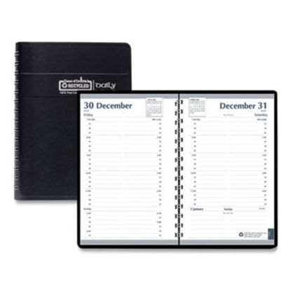 Picture of Daily Appointment Book, 15-Minute Appointments, 8 x 5, Black, 2022HOD-28802