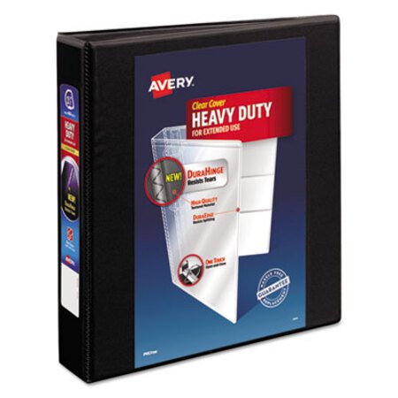Picture of Heavy-Duty View Binder with DuraHinge and One Touch EZD Rings, 3 Rings, 1.5" Capacity, 11 x 8.5, BlackAVE-79695