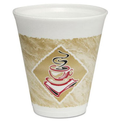 Picture of Café G Foam Hot/Cold Cups, 12 oz, Brown/Red/White, 1,000/CartonDCC-12X16G