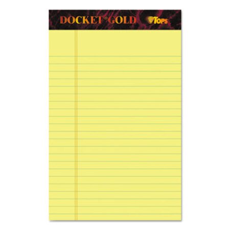 Picture of Docket Gold Ruled Perforated Pads, Narrow Rule, 5 x 8, Canary, 50 Sheets, 12/PackTOP-63900