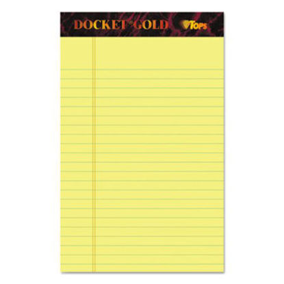 Picture of Docket Gold Ruled Perforated Pads, Narrow Rule, 5 x 8, Canary, 50 Sheets, 12/PackTOP-63900