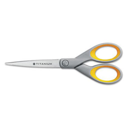 Picture of Titanium Bonded Scissors, 7" Long, 3" Cut Length, Gray/Yellow Straight HandleACM-13526