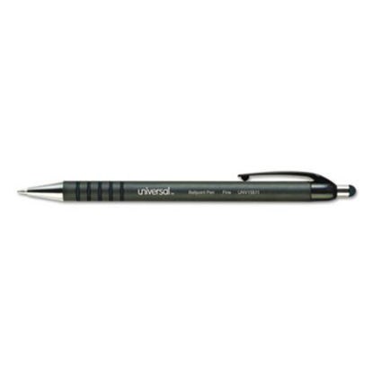 Picture of Ballpoint Pen, Retractable, Medium 1 mm, Blue Ink, Blue Barrel, DozenUNV-15511