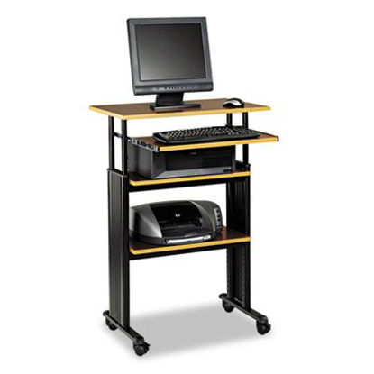 Picture of Muv Stand-Up Adjustable-Height Desk, 29.5" x 22" x 35" to 49", Cherry/BlackSAF-1929CY