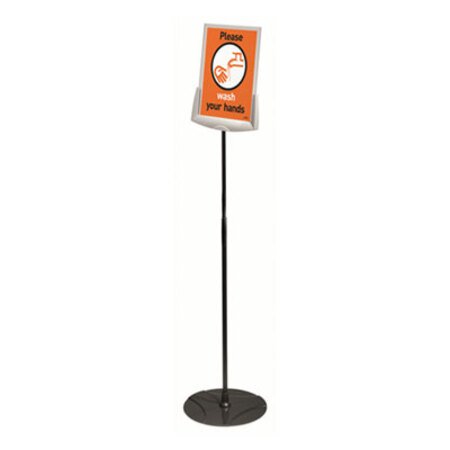Picture of Sherpa Infobase Sign Stand, Acrylic/Metal, 40"-60" High, GrayDBL-558957