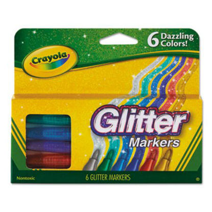 Picture of Glitter Markers, Medium Bullet Tip, Assorted Colors, 6/SetCYO-588629