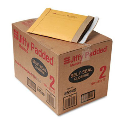 Picture of Jiffy Padded Mailer, #2, Paper Lining, Self-Adhesive Closure, 8.5 x 12, Natural Kraft, 100/CartonSEL-67068