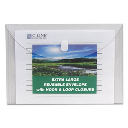 Picture of Reusable Poly Envelope, Hook and Loop Closure, 9.38 x 13, Clear, 5/PackCLI-35107