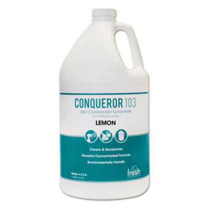 Picture of Conqueror 103 Odor Counteractant Concentrate, Lemon, 1 gal Bottle, 4/CartonFRS-1WBLE