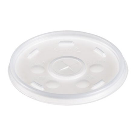 Picture of Plastic Lids for Foam Cups, Bowls and Containers, Flat with Straw Slot, Fits 6-14 oz, Translucent, 1,000/CartonDCC-12SL