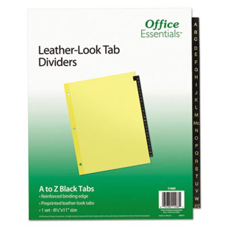Picture of Preprinted Black Leather Tab Dividers, 25-Tab, LetterAVE-11483