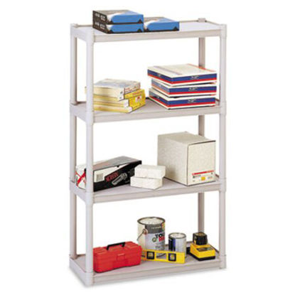 Picture of Rough n Ready Open Storage System, Four-Shelf, Injection-Molded Polypropylene, 32 x 13 x 54, PlatinumICE-20843