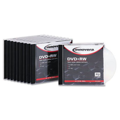 Picture of DVD+RW Rewritable Disc, 4.7 GB, 4x, Slim Jewel Case, Silver, 10/PackIVR-46846