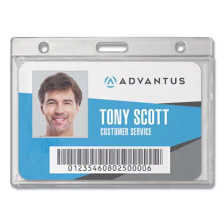 Picture of Frosted Rigid Badge Holder, Horizontal, 3.68 x 2.75, Frosted Transparent, 25/BoxAVT-76075