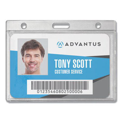 Picture of Frosted Rigid Badge Holder, Horizontal, 3.68 x 2.75, Frosted Transparent, 25/BoxAVT-76075