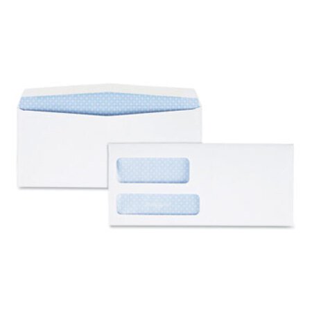 Picture of Double Window Security-Tinted Check Envelope, #9, Commercial Flap, Gummed Closure, 3.88 x 8.88, White, 500/BoxQUA-24524