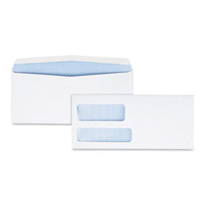 Picture of Double Window Security-Tinted Check Envelope, #9, Commercial Flap, Gummed Closure, 3.88 x 8.88, White, 500/BoxQUA-24524